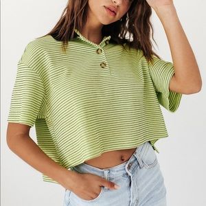 Shop Zoco Throwback Button Tee green